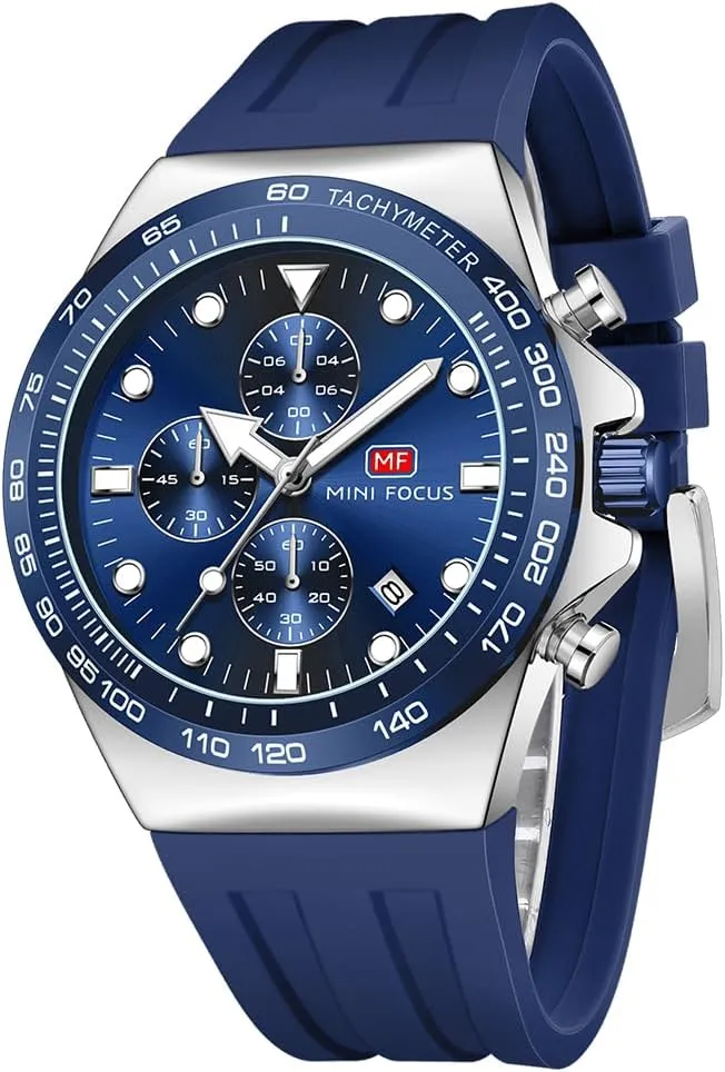 Mini Focus Men Watches Business Casual Wrist Watch (Chronograph/Waterproof/Luminous/Calendar) Silicon Band Fashion Watches for Men