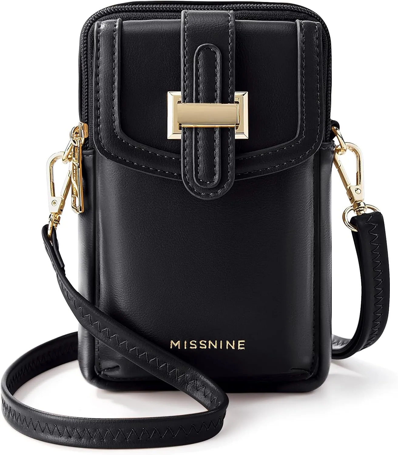 Missnine Small Crossbody Bags for Women Vegan Leather Cell Phone Purses Trendy RFID Wallet Purses with Adjustable Strap