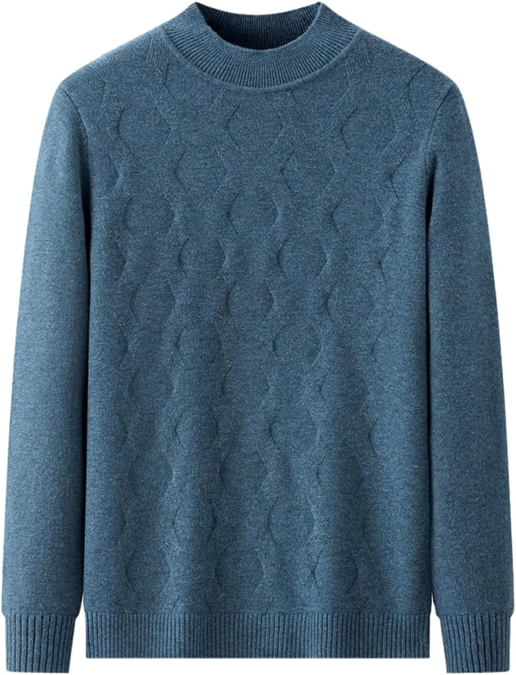 Mock Neck Knitwear Sweater Men Clothing Spring Autumn Classic Streetwear Striped Pullover