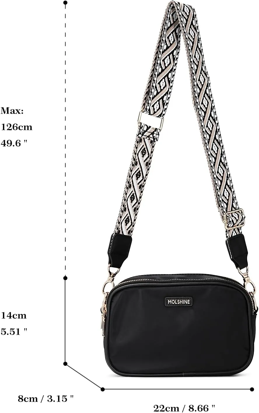 molshine Small Crossbody Bags,Nylon Shoulder Bag,Waterproof Waist Packs with Adjustable Strap for Men Women Traveling Workout