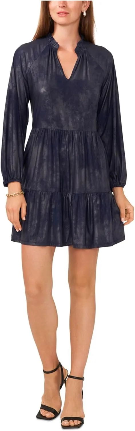 MSK Womens Ruffled Mini Babydoll Dress