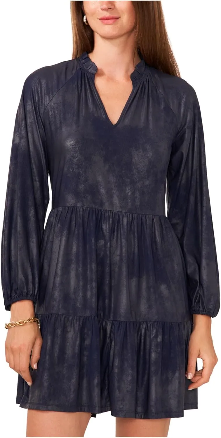 MSK Womens Ruffled Mini Babydoll Dress