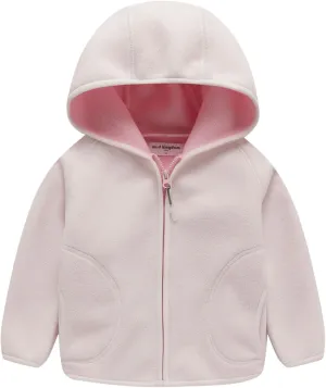 Mud Kingdom Boys Girls Fleece Jackets with Hood Outerwear Long Sleeve Deer Pattern Zipper Tops