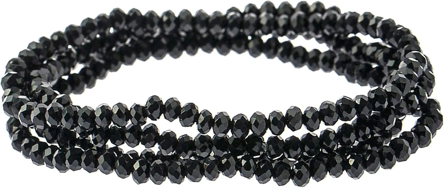 NTLX Multi Strand Beaded Stackable Stretch Bracelets for Women  Bohemian Boho Style Bracelets  Beautifully Faceted Glass Beads  Multi Layered Statement Bangles