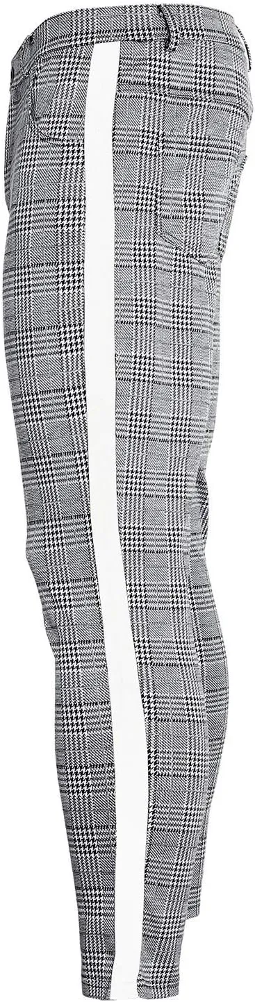 Nyybw Mens Chinos Casual Pants - Slim Fit Stretch Plaid Dress Pants Lightweight Skinny Long Pants Business Golf Dress Pants