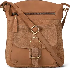 Oak Leathers Leather Crossbody Bag For Women With Adjustable Sling Strap - Medium Size Crossover Shoulder Handbag Purse