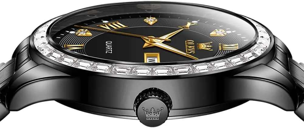 OLEVS Watch for Men Business Dress Analog Quartz Stainless Steel Waterproof Luminous Date Dive Luxury Casual Men Watch Silver Men Wrist Watch