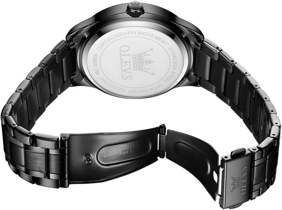 OLEVS Watch for Men Business Dress Analog Quartz Stainless Steel Waterproof Luminous Date Dive Luxury Casual Men Watch Silver Men Wrist Watch