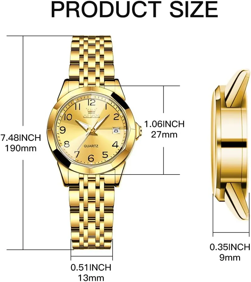 OLEVS Watches for Women Diamond with Date Luxury Leather Female Waterproof Women Wrist Watch Analog Dress Stainless Steel Ladies Watch Luminous Calendar Women Watch Green/Silver/Red Dial