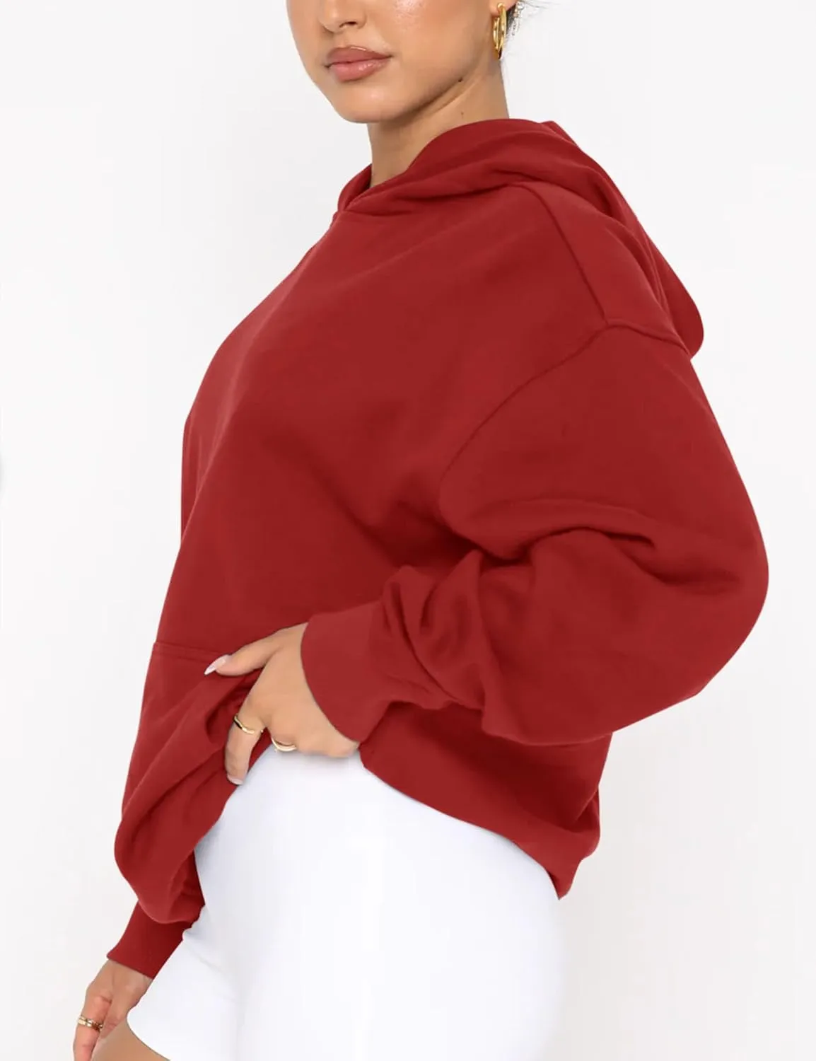 Orchidays Women's Basic Long Sleeve Hoodies Relaxed Fitted Sweatshirts Oversized Pullover Tops with Pocket