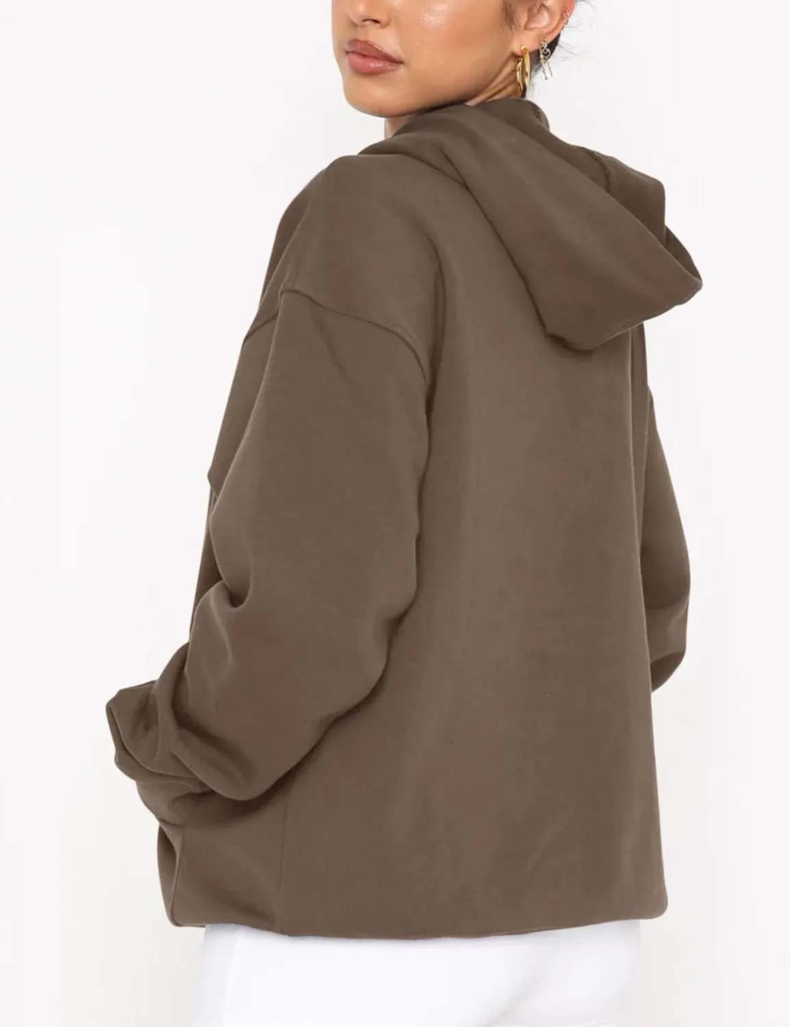 Orchidays Women's Basic Long Sleeve Hoodies Relaxed Fitted Sweatshirts Oversized Pullover Tops with Pocket