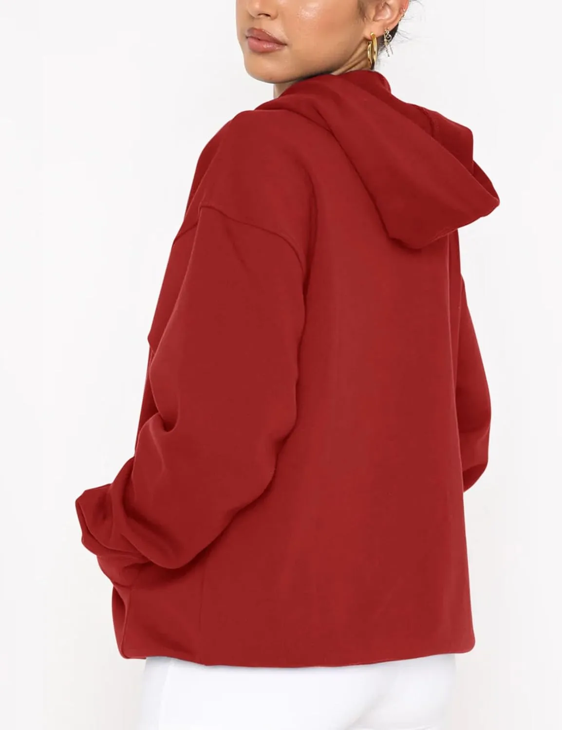 Orchidays Women's Basic Long Sleeve Hoodies Relaxed Fitted Sweatshirts Oversized Pullover Tops with Pocket