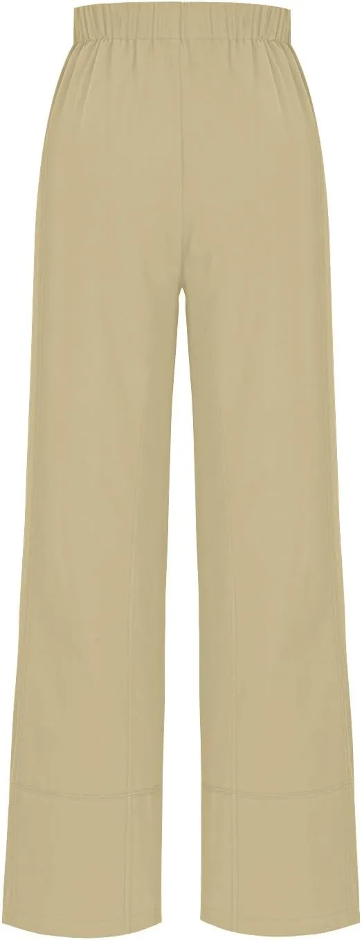 Palazzo Pants for Women Casual Elastic High Waist Straight Leg Pant Summer Cotton Linen Boho Trousers with Pockets