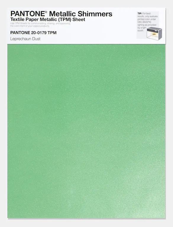 Pantone Metallic Shimmers Textile Paper Metallic Sheet 20-0179 Leprechaun Dust