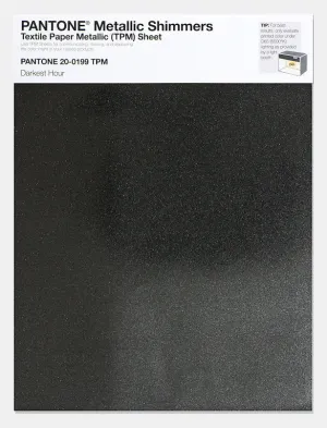 Pantone Metallic Shimmers Textile Paper Metallic Sheet 20-0199 Darkest Hour
