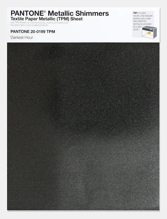 Pantone Metallic Shimmers Textile Paper Metallic Sheet 20-0199 Darkest Hour