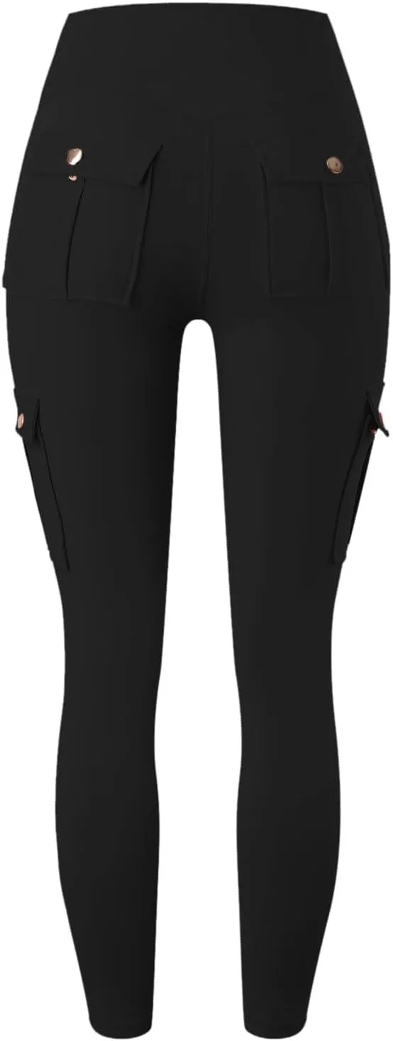 Pants for Women Summer Elastic High Waist Athletic Pants Comfy Casual Workout Trousers with Multiple Pockets 2025