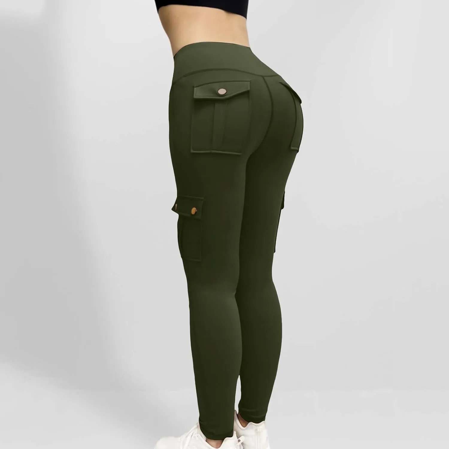 Pants for Women Summer Elastic High Waist Athletic Pants Comfy Casual Workout Trousers with Multiple Pockets 2025
