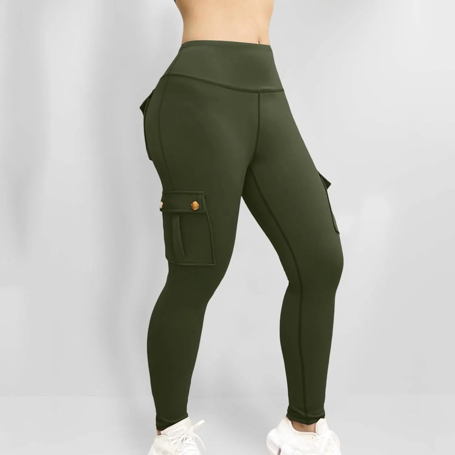 Pants for Women Summer Elastic High Waist Athletic Pants Comfy Casual Workout Trousers with Multiple Pockets 2025