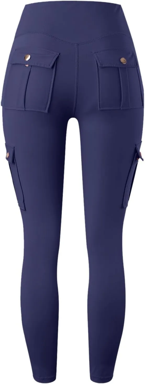 Pants for Women Summer Elastic High Waist Athletic Pants Comfy Casual Workout Trousers with Multiple Pockets 2025