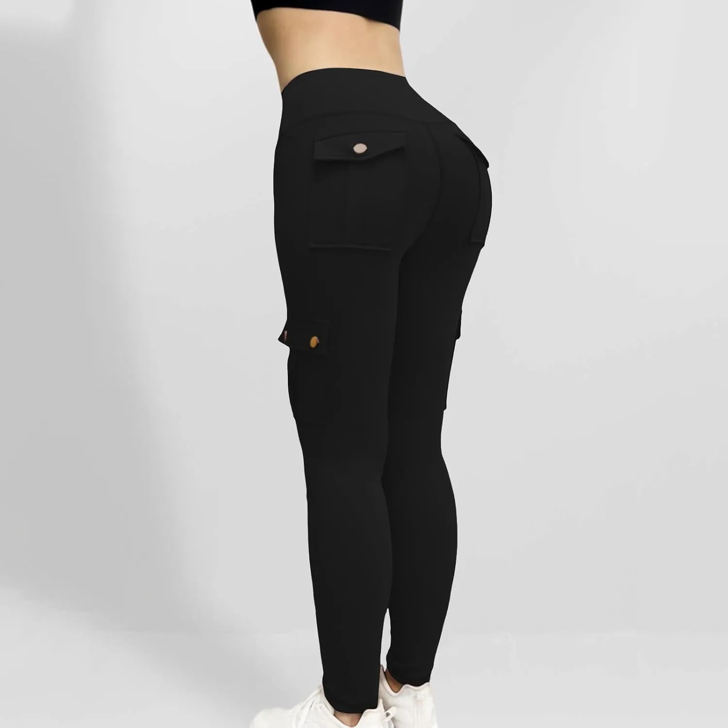Pants for Women Summer Elastic High Waist Athletic Pants Comfy Casual Workout Trousers with Multiple Pockets 2025