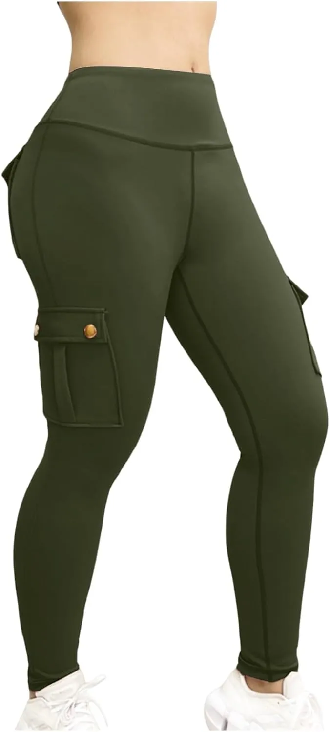 Pants for Women Summer Elastic High Waist Athletic Pants Comfy Casual Workout Trousers with Multiple Pockets 2025