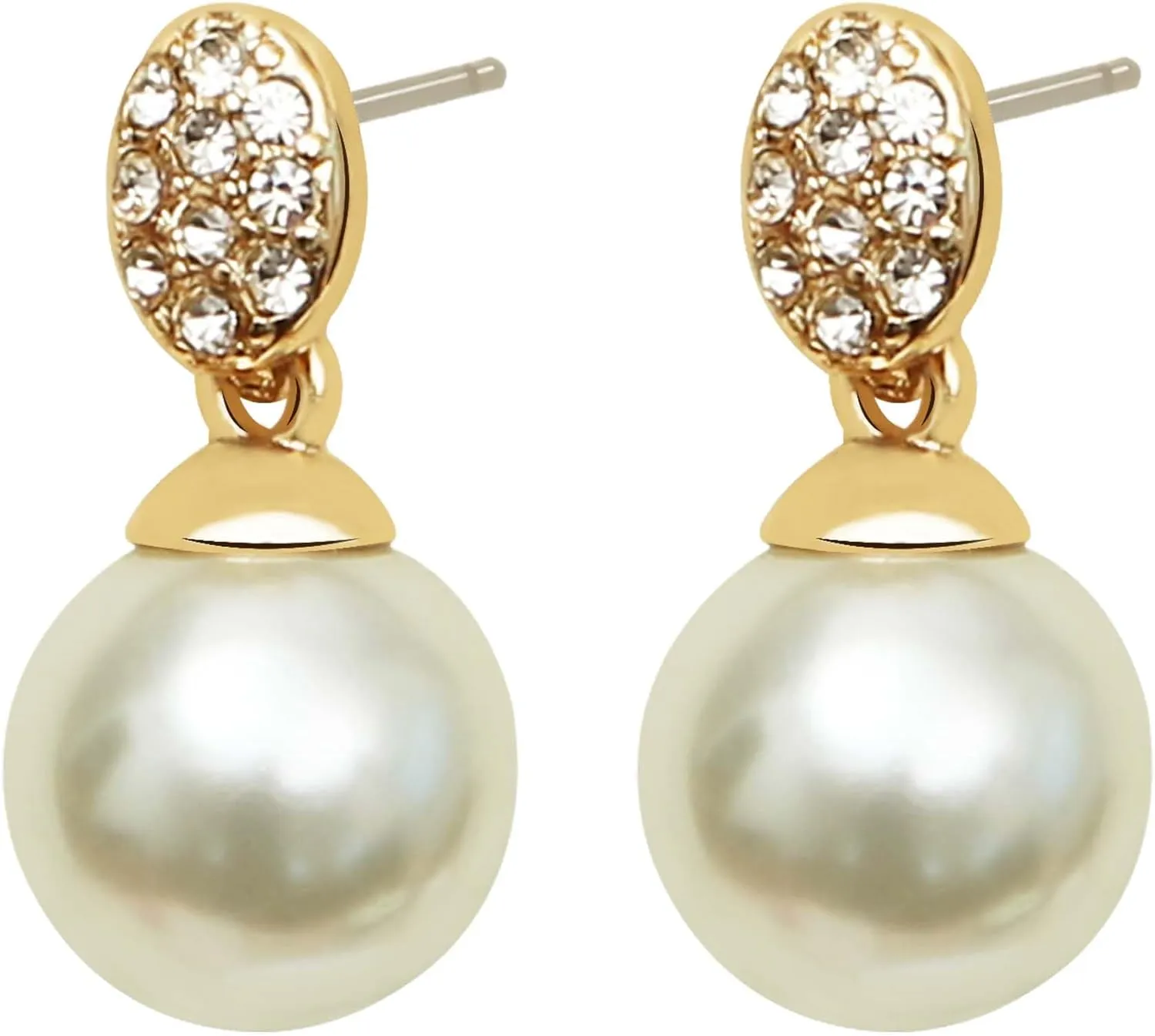 Pearl Earrings for Women dangling 14K Gold Pearl Drop Earrings Stud 5A Diamond Dangle Fashion Elegent Jewelry