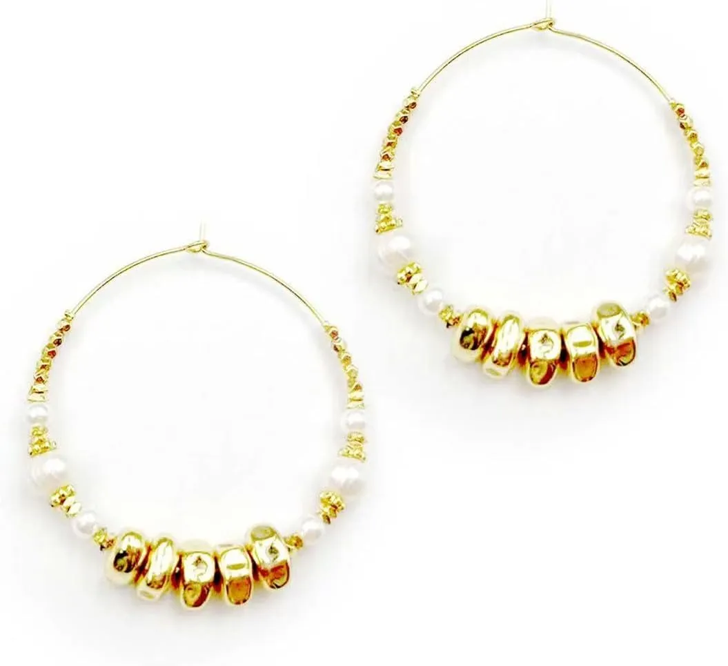 Pearl Hoop Earrings for Women Fashion Hypoallergenic Pearl Earrings Drop Dangle Earrings Jewelry Gifts