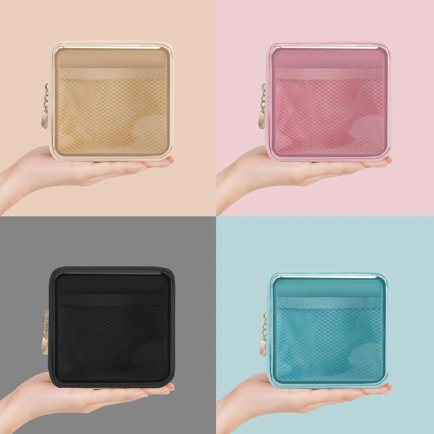 Personalized Initial Clear Bags Set, Clear Cosmetic Bags,Make Up Pouches, Clear Pouch for Organization, Clear Toiletry Travel Bag,Gifts for Women