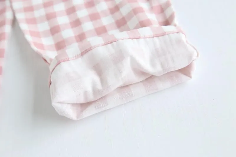 Plaid Pants Women Cotton Wide Leg Y2k Gingham Pajamas Pants Elastic High Waist Checkered Lounge PJ Pants Going Out Trousers