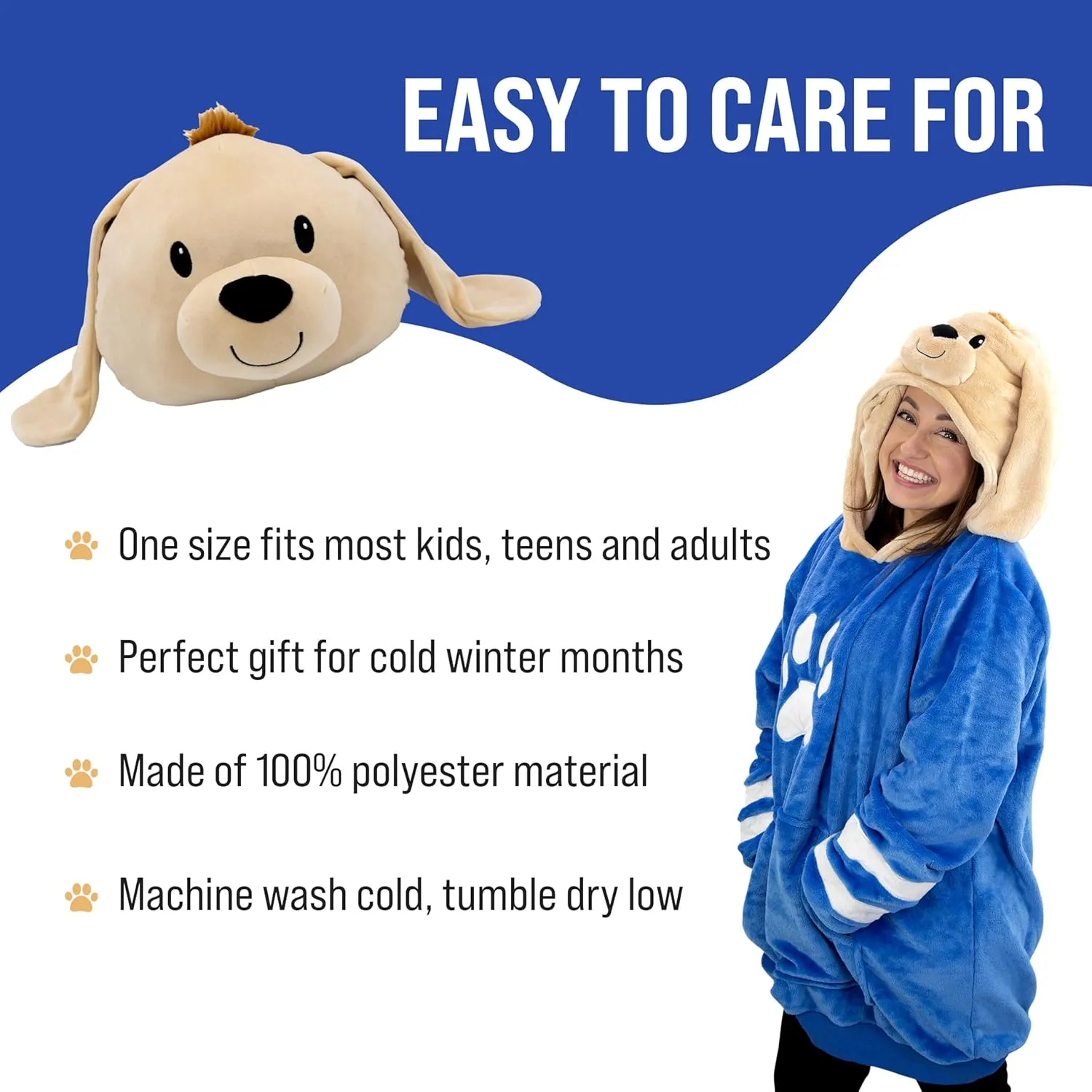 Plushible Wearable Blanket Hoodie, 2-in-1 Oversized Hoodie Blanket Pillow, Long Sleeve Sweatshirt Pocket, Cozy Holiday Gift