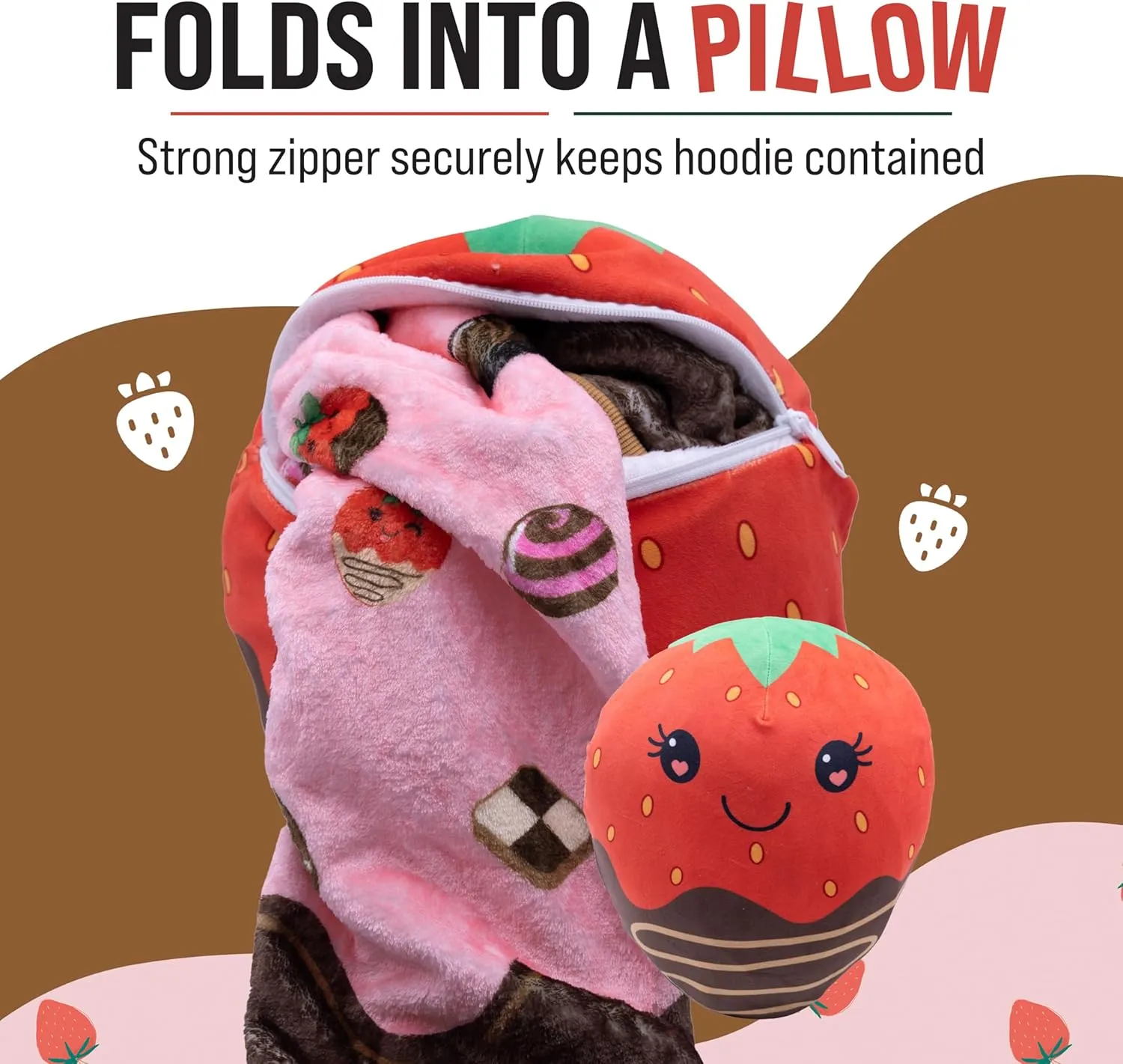 Plushible Wearable Blanket Hoodie, 2-in-1 Oversized Hoodie Blanket Pillow, Long Sleeve Sweatshirt Pocket, Cozy Holiday Gift