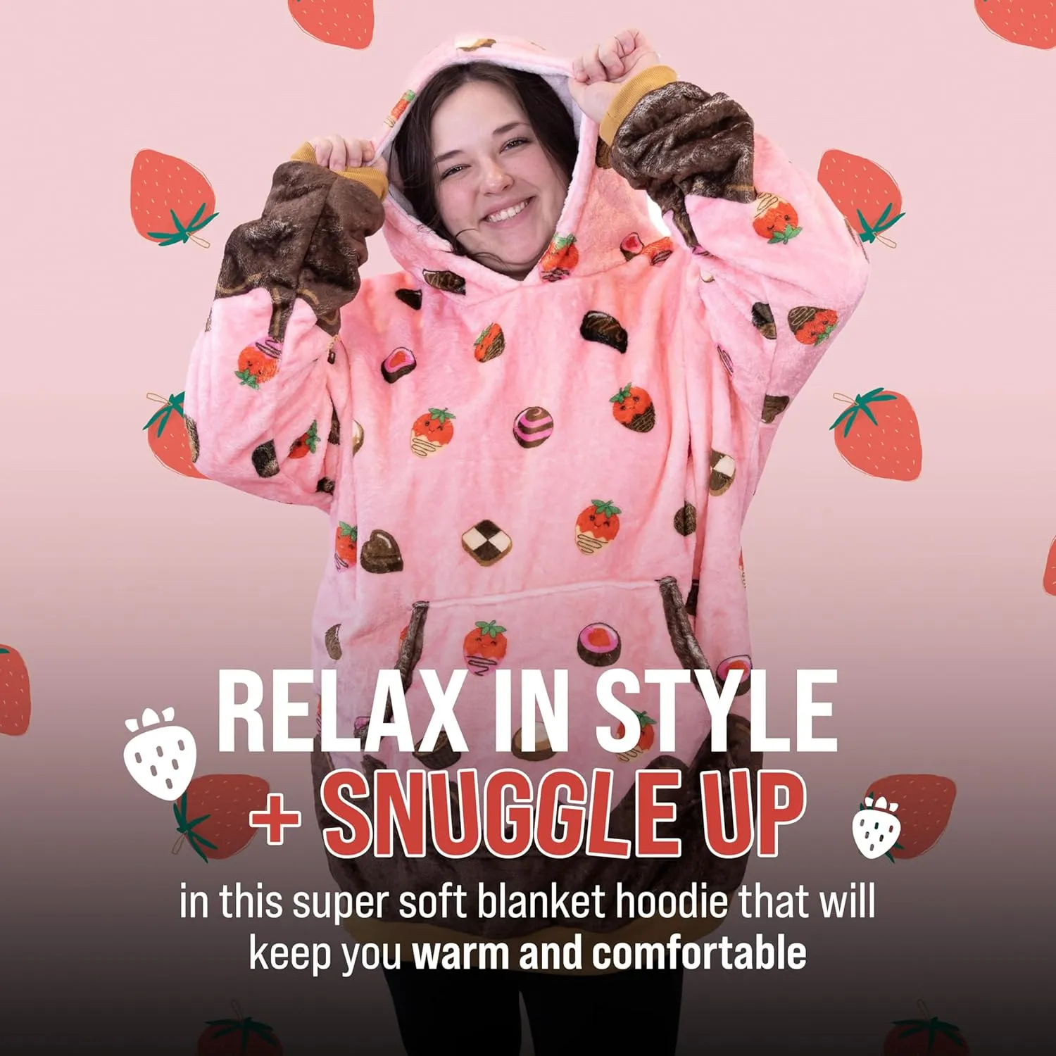 Plushible Wearable Blanket Hoodie, 2-in-1 Oversized Hoodie Blanket Pillow, Long Sleeve Sweatshirt Pocket, Cozy Holiday Gift