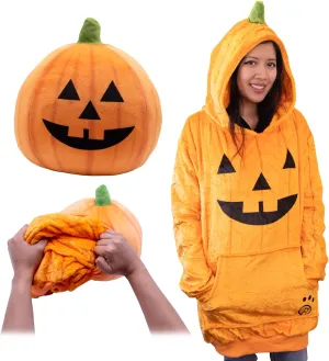 Plushible Wearable Blanket Hoodie, 2-in-1 Oversized Hoodie Blanket Pillow, Long Sleeve Sweatshirt Pocket, Cozy Holiday Gift