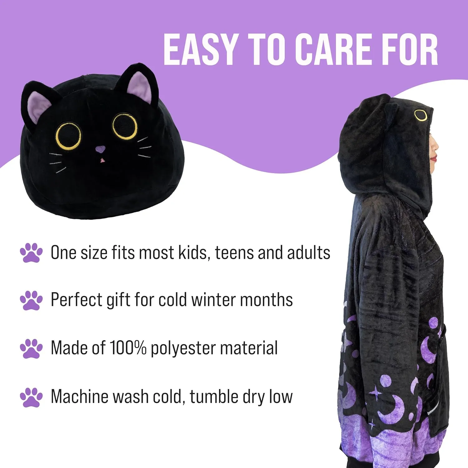 Plushible Wearable Blanket Hoodie, 2-in-1 Oversized Hoodie Blanket Pillow, Long Sleeve Sweatshirt Pocket, Cozy Holiday Gift