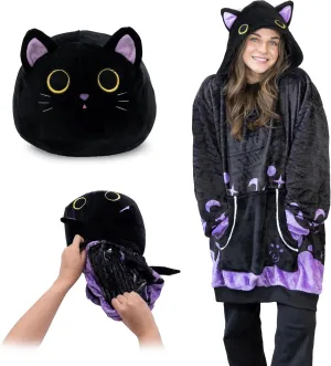 Plushible Wearable Blanket Hoodie, 2-in-1 Oversized Hoodie Blanket Pillow, Long Sleeve Sweatshirt Pocket, Cozy Holiday Gift