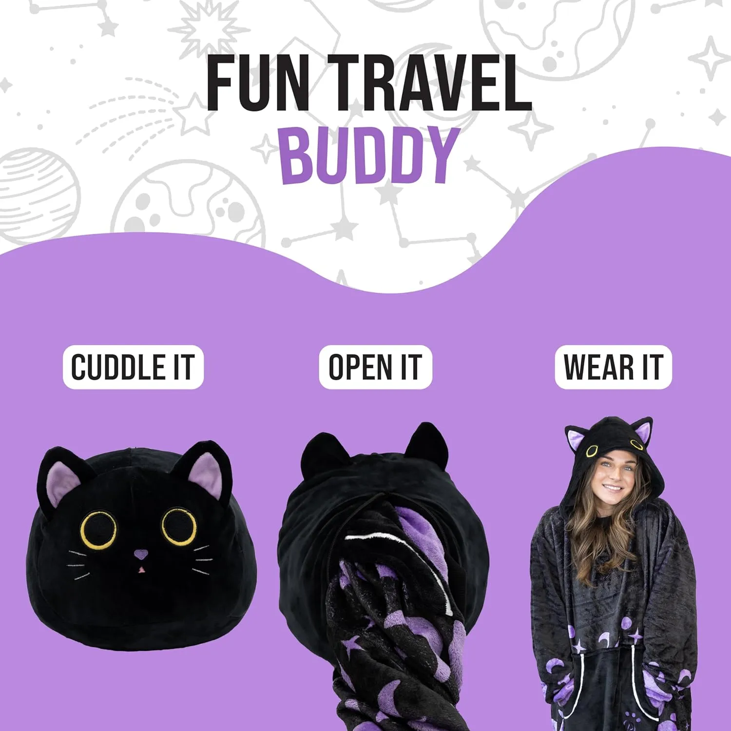 Plushible Wearable Blanket Hoodie, 2-in-1 Oversized Hoodie Blanket Pillow, Long Sleeve Sweatshirt Pocket, Cozy Holiday Gift