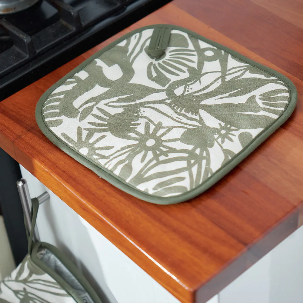 Pot Holder - Linen - Abstract Gum