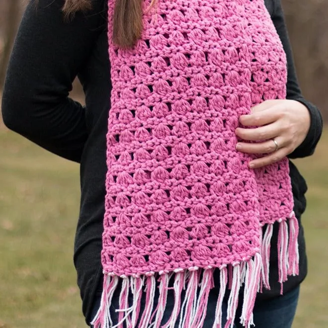 Pretty in Pink Scarf PDF Crochet Pattern - Digital Download