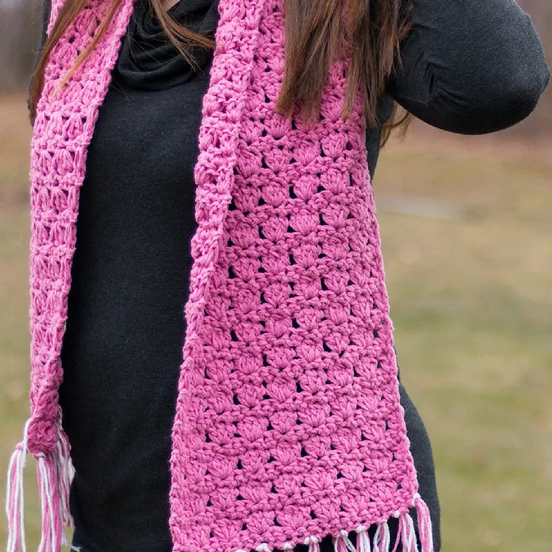 Pretty in Pink Scarf PDF Crochet Pattern - Digital Download