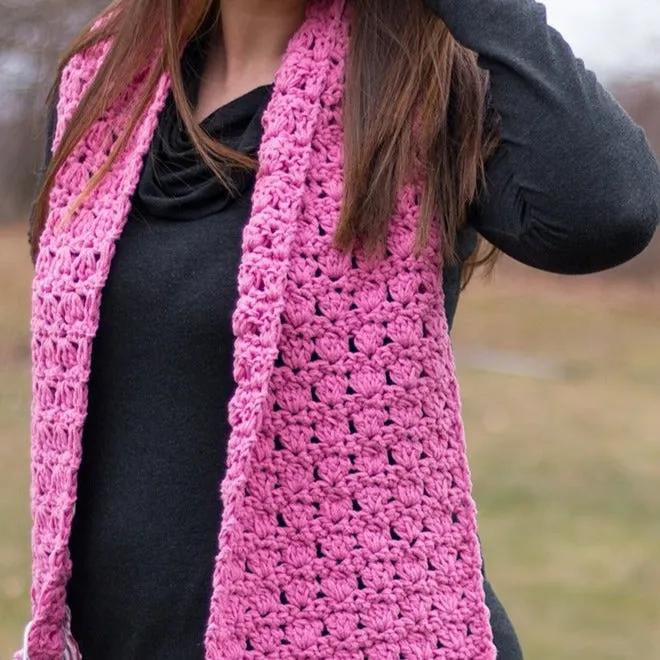 Pretty in Pink Scarf PDF Crochet Pattern - Digital Download