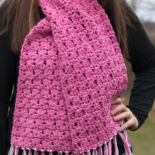 Pretty in Pink Scarf PDF Crochet Pattern - Digital Download