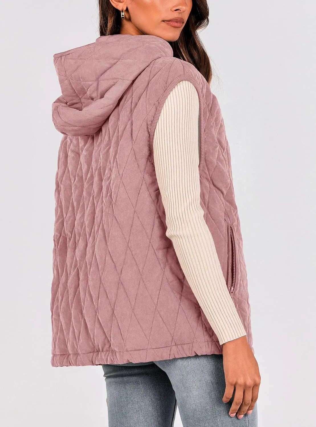 PRETTYGARDEN Women's 2025 Fall Spring Vest Casual Sleeveless Hooded Zip Up Jacket Trendy Winter Coat Outerwear