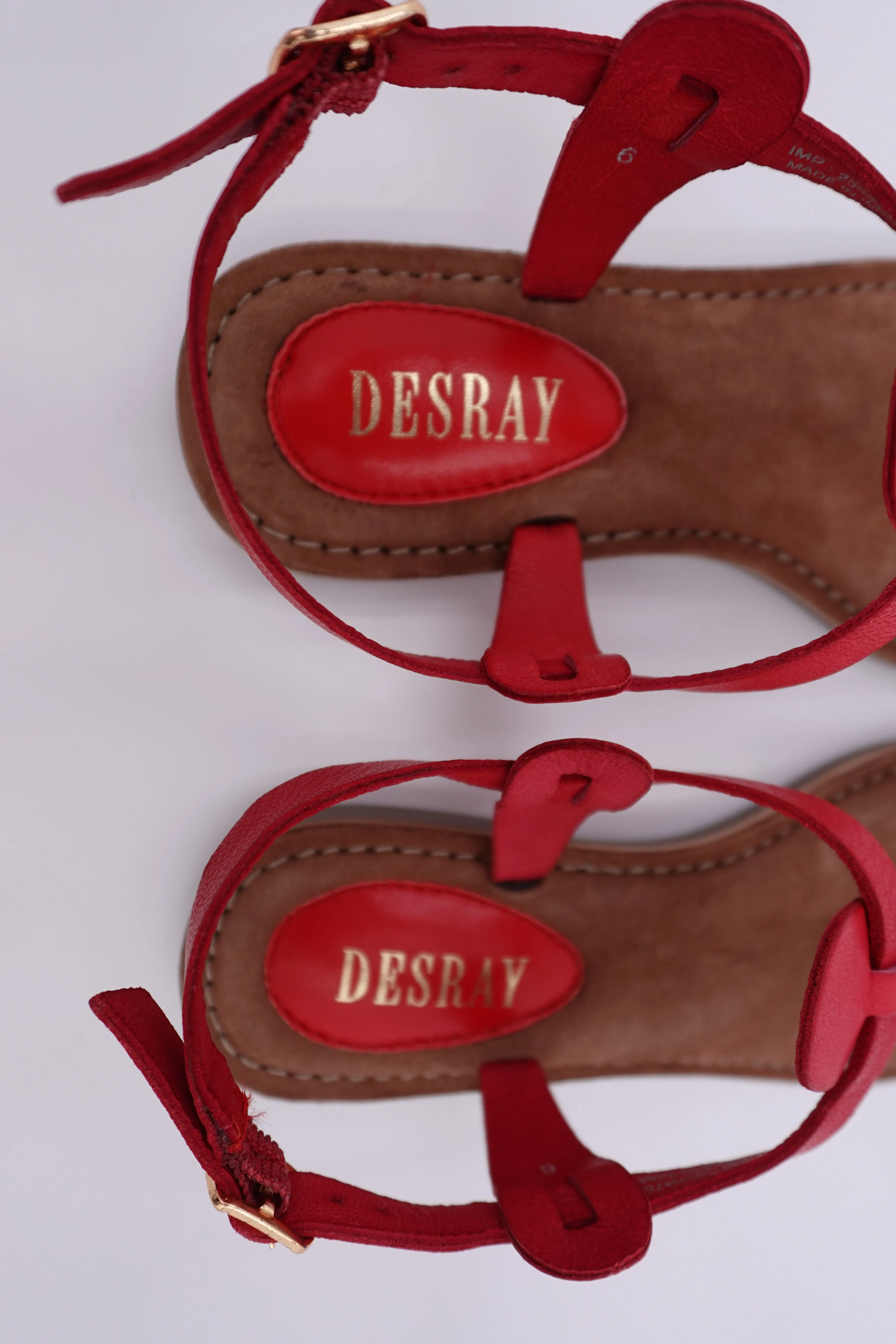 Red T Bar Sandals