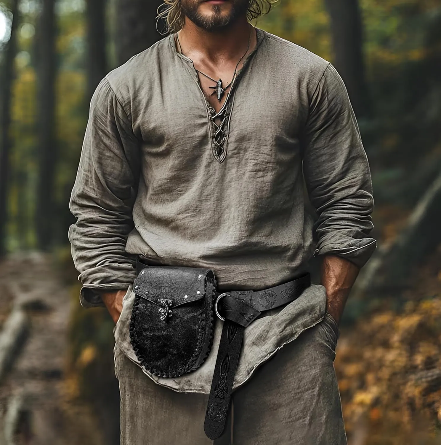 Renaissance Belt Pouch Waist Bag Pouch Skirt Hike Medieval Bag Ren Faire Costume Accessories for Cosplay Halloween