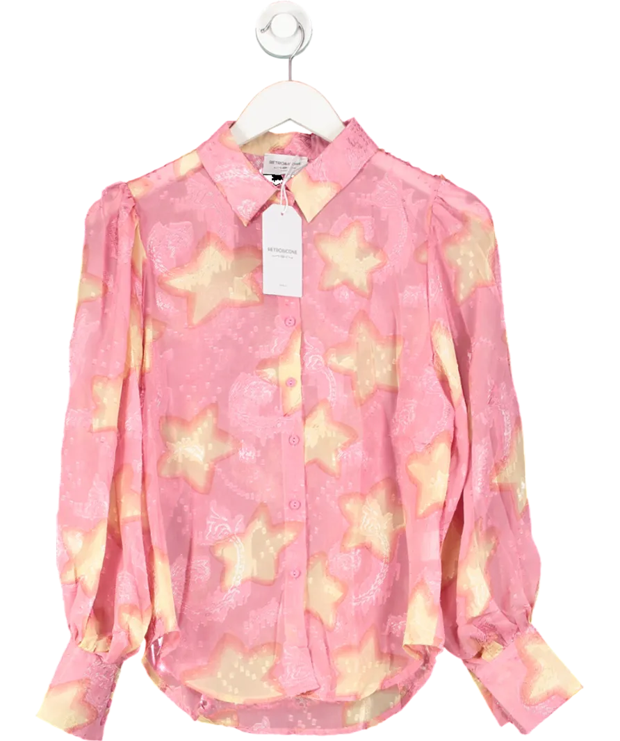 Retro & Icone Pink Sheer Stars Shirt UK S