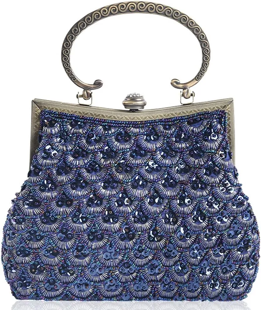 Retro Hollow Shoulder Bag for Women Evening Clutch Bag Kiss Lock Crossbody Bag Top Handle Handbag Wedding Purse
