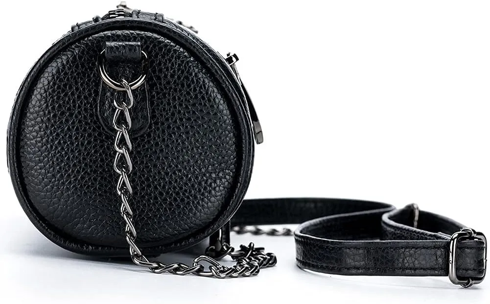 ROUROU Genuine Leather Shoulder Bag for Women Diamond Crossbody Bag Retro Satchel Handbag Adjustable Shoulder Straps Purse