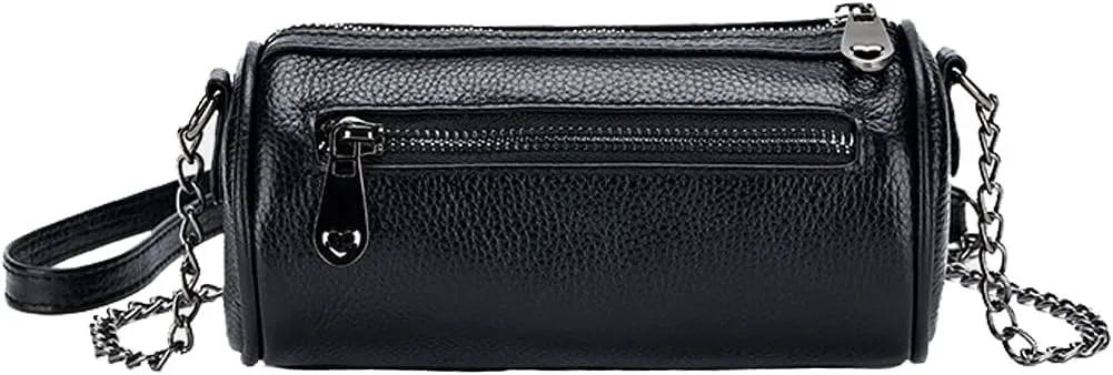 ROUROU Genuine Leather Shoulder Bag for Women Diamond Crossbody Bag Retro Satchel Handbag Adjustable Shoulder Straps Purse