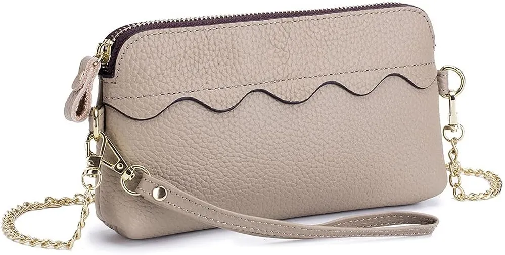 ROUROU Genuine Leather Shoulder Bag for Women Wristlet Clutch Bag Retro Crossbody Bag Fashion Satchel Wallet Phone Purse